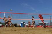 15 July 2006; A general view of Beack Volleyball action. Coca-Cola Bray Beach Volleyball Event, Sand Area, Women's Round Robin, Dignam / P. Walsh  v Counihan / J. Walsh, Bray Beach, Bray, Co. Wicklow. Picture credit: Brendan Moran / SPORTSFILE