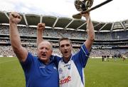 23 July 2006; Tony Browne celebrates with Waterford 'hurley man' Paul Kelly. Guinness All-Ireland Senior Hurling Championship Quarter-Final, Tipperary v Waterford, Croke Park, Dublin. Picture credit: Ray McManus / SPORTSFILE