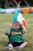 23 July 2006; Republic of Ireland, supporter Adam Power aged 16 months from Crumlin. Cerebral Palsy European Soccer Championships, Republic of Ireland v Scotland, Belfield Bowl, UCD, Dublin. Picture credit: Damien Eagers / SPORTSFILE