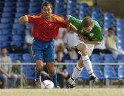 24 July 2006; Ramon Pel Pino, Spain, in action against Luke Evans, Republic of Ireland. Cerebral Palsy European Soccer Championships, Republic of Ireland v Spain, Belfield Bowl, UCD, Dublin. Picture credit: Pat Murphy / SPORTSFILE