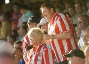 24 July 2006; Sunderland supporters look on from the stand during the game. Pre-season Friendly, Shelbourne v Sunderland, Tolka Park, Dublin. Picture credit: David Maher / SPORTSFILE
