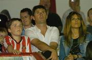 24 July 2006; Sunderland Chairman Niall Quinn with his wife Gillian and his son Michael. Pre-season Friendly, Shelbourne v Sunderland, Tolka Park, Dublin. Picture credit: Damien Eagers / SPORTSFILE