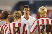 24 July 2006; Sunderland Chairman Niall Quinn with his players at the end of the game. Pre-season Friendly, Shelbourne v Sunderland, Tolka Park, Dublin. Picture credit: David Maher / SPORTSFILE
