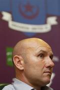 26 July 2006; Drogheda United manager Paul Doolin at a press conference ahead of their UEFA Cup 1st qualifying round, 2nd leg game, against HJK Helsinki, tomorrow evening in Dalymount Park. Great Southern Hotel, Dublin Airport. Picture credit: Brian Lawless / SPORTSFILE