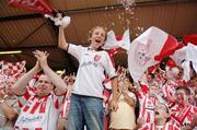 27 July 2006; Derry City supporters cheer on their team. UEFA Cup 1st Round, 2nd Leg, Derry City v IFK Gothenburg, Brandywell, Derry. Picture credit; David Maher / SPORTSFILE