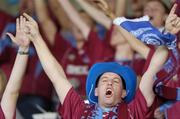 27 July 2006; A Drogheda United fan during the match. UEFA Cup 1st Round, 2nd Leg, Drogheda United v HJK Helsinki, Dalymount Park, Dublin. Picture credit; Brian Lawless / SPORTSFILE