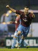 27 July 2006; Damian Lynch, Drogheda United, celebrates after scoring side's second goal from the penalty spot in extra time. UEFA Cup 1st Round, 2nd Leg, Drogheda United v HJK Helsinki, Dalymount Park, Dublin. Picture credit; Brian Lawless / SPORTSFILE