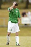28 July 2006; A dejected Alan O'Hara, Republic of Ireland, after the match. Cerebral Palsy European Soccer Championships, 3rd / 4th place play-off, Republic of Ireland v Netherlands, Belfield Bowl, UCD, Dublin. Picture credit: Brian Lawless / SPORTSFILE