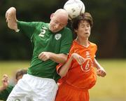 28 July 2006; Paul Dollard, Republic of Ireland, in action against Patrick Beekmans, Netherlands. Cerebral Palsy European Soccer Championships, 3rd / 4th place play-off, Republic of Ireland v Netherlands, Belfield Bowl, UCD, Dublin. Picture credit: Brian Lawless / SPORTSFILE