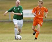 28 July 2006; Paul Dollard, Republic of Ireland, in action against Ruben De Haas, Netherlands. Cerebral Palsy European Soccer Championships, 3rd / 4th place play-off, Republic of Ireland v Netherlands, Belfield Bowl, UCD, Dublin. Picture credit: Brian Lawless / SPORTSFILE