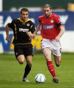 28 July 2006; Owen Heary, Shelbourne, in action against Fahruoin Kuduzovic, Sligo Rovers. eircom League Premier Division, Shelbourne v Sligo Rovers, Tolka Park, Dublin. Picture credit; Damien Eagers / SPORTSFILE