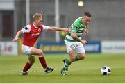 5 July 2014; Gary McCabe, Shamrock Rovers, in action against Conor McCormack, St Patrick's Athletic. SSE Airtricity League Premier Division. Shamrock Rovers v St Patrick's Athletic. Tallaght Stadium, Tallaght, Co. Dublin. Picture credit: Barry Cregg / SPORTSFILE