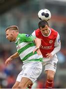 5 July 2014; Keith Fahey, St Patrick's Athletic, in action against Stephen McPhail, Shamrock Rovers. SSE Airtricity League Premier Division. Shamrock Rovers v St Patrick's Athletic. Tallaght Stadium, Tallaght, Co. Dublin. Picture credit: Barry Cregg / SPORTSFILE