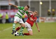 5 July 2014; Gary McCabe, Shamrock Rovers, in action against Conor McCormack, St Patrick's Athletic. SSE Airtricity League Premier Division. Shamrock Rovers v St Patrick's Athletic. Tallaght Stadium, Tallaght, Co. Dublin. Picture credit: Barry Cregg / SPORTSFILE