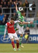 5 July 2014; Ciaran Kilduff, Shamrock Rovers, in action against Mark Quigley, St Patrick's Athletic. SSE Airtricity League Premier Division. Shamrock Rovers v St Patrick's Athletic. Tallaght Stadium, Tallaght, Co. Dublin. Picture credit: Barry Cregg / SPORTSFILE
