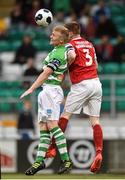 5 July 2014; Conor Kenna, Shamrock Rovers, in action against Ian Bermingham, St Patrick's Athletic. SSE Airtricity League Premier Division. Shamrock Rovers v St Patrick's Athletic. Tallaght Stadium, Tallaght, Co. Dublin. Picture credit: Barry Cregg / SPORTSFILE