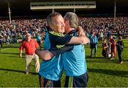 5 July 2014; Tipperary manager Eamon O'Shea celebrates his side's victory with selector Mick Ryan, right. GAA Hurling All Ireland Senior Championship, Round 1, Tipperary v Galway. Semple Stadium, Thurles, Co. Tipperary. Picture credit: Stephen McCarthy / SPORTSFILE