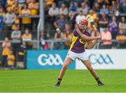 5 July 2014; Wexford's Paul Morris scores a point, from the penalty spot, late in the game.  GAA Hurling All-Ireland Senior Championship, Round 1, Clare v Wexford, Cusack Park, Ennis, Co. Clare. Picture credit: Ray McManus / SPORTSFILE