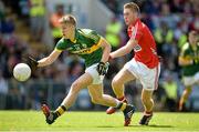 6 July 2014; Killian Spillane, Kerry, in action against Kevin Flahive, Cork. Electric Ireland Munster GAA Football Minor Championship Final, Cork v Kerry, Páirc Ui Chaoimh, Cork. Picture credit: Brendan Moran / SPORTSFILE