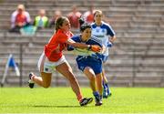 6 July 2014; Therese Scott, Monaghan, in action against Sharon Reel, Armagh. TG4 Ulster GAA Ladies Football Senior Championship Final, Armagh v Monaghan, St Tiernach's Park, Clones, Co. Monaghan. Picture credit: Ramsey Cardy / SPORTSFILE