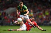 6 July 2014; James O'Donoghue, Kerry, in action against Noel Galvin, Cork. Munster GAA Football Senior Championship Final, Cork v Kerry, Páirc Ui Chaoimh, Cork. Picture credit: Diarmuid Greene / SPORTSFILE