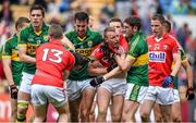 6 July 2014; Kerry and Cork players get involved in an altercation during the final moments of the game. Munster GAA Football Senior Championship Final, Cork v Kerry, Páirc Ui Chaoimh, Cork. Picture credit: Brendan Moran / SPORTSFILE