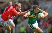 6 July 2014; James O'Donoghue, Kerry, in action against Michael Shields, Cork. Munster GAA Football Senior Championship Final, Cork v Kerry, Páirc Ui Chaoimh, Cork. Picture credit: Diarmuid Greene / SPORTSFILE