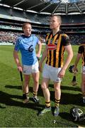 6 July 2014; Kilkenny players Henry Shefflin, wearing Liam Rushe's jersey, and Walter Walsh after the game. Leinster GAA Hurling Senior Championship Final, Dublin v Kilkenny, Croke Park, Dublin. Picture credit: Ray McManus / SPORTSFILE
