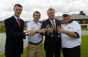 24 July 2006; Two time Major winner John Daly with, from left, Tony Coveney, General Manager, Blarney Golf Resort, David O'Sullivan, Director of Golf, and the Minister for Arts, Sport and Tourism, John O'Donoghue, TD, at the opening of the Blarney Golf Resort, Blarney, Co. Cork. The 50 million euro complex on a magnificent 164 acre site, has as it's centrepiece, a John Daly designed championship course and also comprises a 62 bedroom Ramada Hotel, 56 luxury self catering suites and the Sentosa Spa. This is the first course in Europe to be designed by John Daly. Picture credit: Brendan Moran / SPORTSFILE