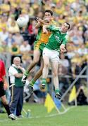 30 July 2006; Raymond Johnston, Fermanagh, in action against Rory Kavanagh, Donegal. Bank of Ireland All-Ireland Senior Football Championship Qualifier, Round 4, Fermanagh v Donegal, Brewster Park, Enniskillen, Co. Fermanagh. Picture credit; Oliver McVeigh / SPORTSFILE