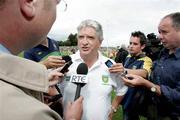 30 July 2006; Donegal manager Brian McIver being interviewed after the game. Bank of Ireland All-Ireland Senior Football Championship Qualifier, Round 4, Fermanagh v Donegal, Brewster Park, Enniskillen, Co. Fermanagh. Picture credit; Oliver McVeigh / SPORTSFILE