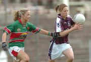 30 July 2006; Gillian Joyce, Galway, in action against Nuala O Shea, Mayo. TG4 Ladies Connacht Senior Football Final, Mayo v Galway, McHale Park, Castlebar, Co. Mayo. Picture credit; Ray Ryan / SPORTSFILE