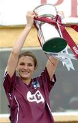 30 July 2006; Galway's Lorna Joyce Lifts the cup. TG4 Ladies Connacht Senior Football Final, Mayo v Galway, McHale Park, Castlebar, Co. Mayo. Picture credit; Ray Ryan / SPORTSFILE