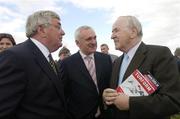 1 August 2006; An Taoiseach Bertie Ahern T.D. in conversation former Taoiseach Albert Reynolds and former Government Minister and EU Commissioner Ray McSharry. Galway Races, Ballybrit, Co. Galway. Picture credit; Matt Browne / SPORTSFILE
