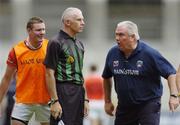 5 August 2006; Armagh manager Joe Kernan argues with linesman Gerry Kinneavy as water carrier John Toal looks on. Bank of Ireland All-Ireland Senior Football Championship Quarter-Final, Armagh v Kerry, Croke Park, Dublin. Picture credit; Damien Eagers / SPORTSFILE