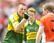 5 August 2006; Kieran Donaghy, Kerry, gestures to Francie Bellew, Armagh, during the game. Bank of Ireland All-Ireland Senior Football Championship Quarter-Final, Armagh v Kerry, Croke Park, Dublin. Picture credit; David Maher / SPORTSFILE