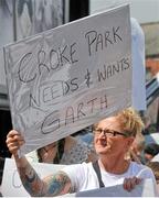 6 July 2014; Linda Macken, from Ballybough, at the residents protest over the cancellation of two of the Garth Brooks concerts which were due to be held this month. Leinster GAA Hurling Senior Championship Final, Dublin v Kilkenny, Croke Park, Dublin. Picture credit: Dáire Brennan / SPORTSFILE