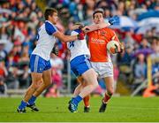 6 July 2014; Jamie Clarke, Armagh, in action against Colin Walshe, and Drew Wylie, left, Monaghan. Ulster GAA Football Senior Championship, Semi-Final Replay, Armagh v Monaghan, St Tiernach's Park, Clones, Co. Monaghan. Picture credit: Piaras Ó Mídheach / SPORTSFILE