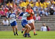 6 July 2014; Therese Scott, Monaghan, in action against Sharon Reel, Armagh. TG4 Ulster GAA Ladies Football Senior Championship Final, Armagh v Monaghan, St Tiernach's Park, Clones, Co. Monaghan. Picture credit: Ramsey Cardy / SPORTSFILE