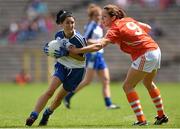 6 July 2014; Therese Scott, Monaghan, in action against Caroline O'Hanlon, Armagh. TG4 Ulster GAA Ladies Football Senior Championship Final, Armagh v Monaghan, St Tiernach's Park, Clones, Co. Monaghan. Picture credit: Ramsey Cardy / SPORTSFILE