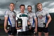 7 July 2014; Kildare manager Jason Ryan, second from left, with Kildare players, from left to right, Tommy Moolick, Fergal Conway and Tomas O'Connor during the announcement of a Kildare GAA deal with Global Nutrition Company Herbalife. Brady Family GAA Gym, Newbridge, Co. Kildare. Picture credit: David Maher / SPORTSFILE