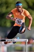 8 July 2014; Javier Culson, Puerto Rico, on his way to winning the Men's 400m Hurdles. Cork City Sports 2014, CIT, Bishopstown, Cork. Picture credit: Brendan Moran / SPORTSFILE