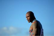 8 July 2014; Mark Lewis Francis, Great Britain, after the Men's 100m. Cork City Sports 2014, CIT, Bishopstown, Cork. Picture credit: Brendan Moran / SPORTSFILE