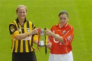 31 July 2006; Kilkenny captain Laura McGuinness and the Cork captain Dawn O’Keeffe at a photocall ahead of the U16 All-Ireland Finals. The Finals take place on Sunday in Naomh Mearnóg, Dublin. The &quot;A&quot; final will be played at 3.30pm, between Cork and Kilkenny, while the &quot;B&quot; Final will be played at 2.00pm, between Armagh and Derry. Croke Park, Dublin. Picture credit; Pat Murphy / SPORTSFILE