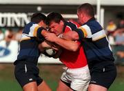 7 August 1999; Anthony Foley of Munster in action against Barry Everitt, left, and Victor Costello of Leinster during the Guinness Interprovincial Rugby Championship match between Munster and Leinster at Temple Hill in Cork. Photo by Matt Browne/Sportsfile