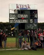 12 July 1997; A general view of the scoreboard during the Bank of Ireland GAA Connacht Senior Hurling Championship Final match between Galway and Roscommon at The GAA Ground in Athleague, Roscommon. Photo by Brendan Moran/Sportsfile