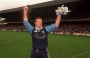 18th July 1999; Davy Byrne of Dublin celebrates after the Bank of Ireland Leinster Football Championship Semi Final Replay between Dublin and Laois at Croke Park in Dublin. Photo by Damien Eagers/Sportsfile