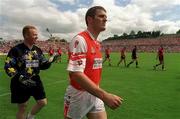 1 August 1999; Jarlath Burns of Armagh ahead of the Bank of Ireland Ulster Senior Football Championship Final match between Armagh and Down at St Tiernach's Park at Clones in Monaghan. Photo by David Maher/Sportsfile