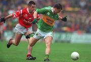 18 July 1999; Johnny McGlynn of Kerry in action against Martin Cronin of Cork during the Bank of Ireland Munster GAA Football Championship Final match between Cork and Kerry at Páirc Uí Chaoimh in Cork. Photo by Brendan Moran/Sportsfile