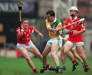 8 August 1999; Johnny Pilkington of Offaly in action against Michael O'Connell of Cork during the Guinness All-Ireland Hurling Senior Championship Semi-Final match between Cork and Offaly at Croke Park in Dublin. Photo by Aoife Rice/Sportsfile